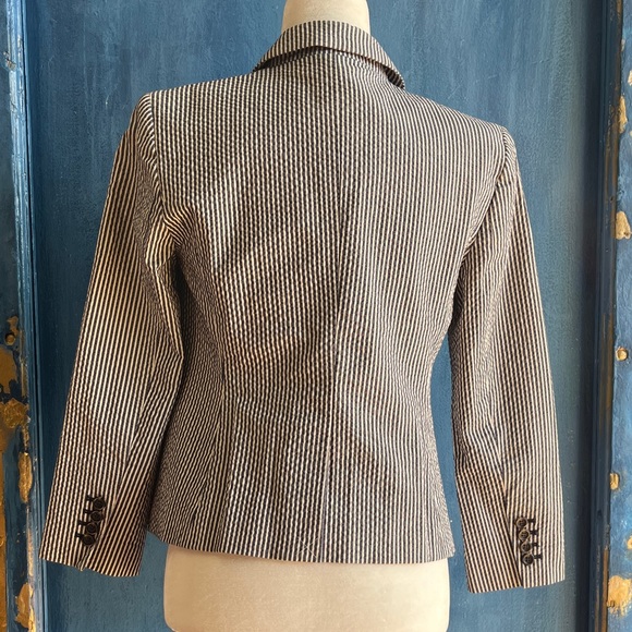 Ann Taylor Navy and White Striped Blazer - Picture 3 of 5